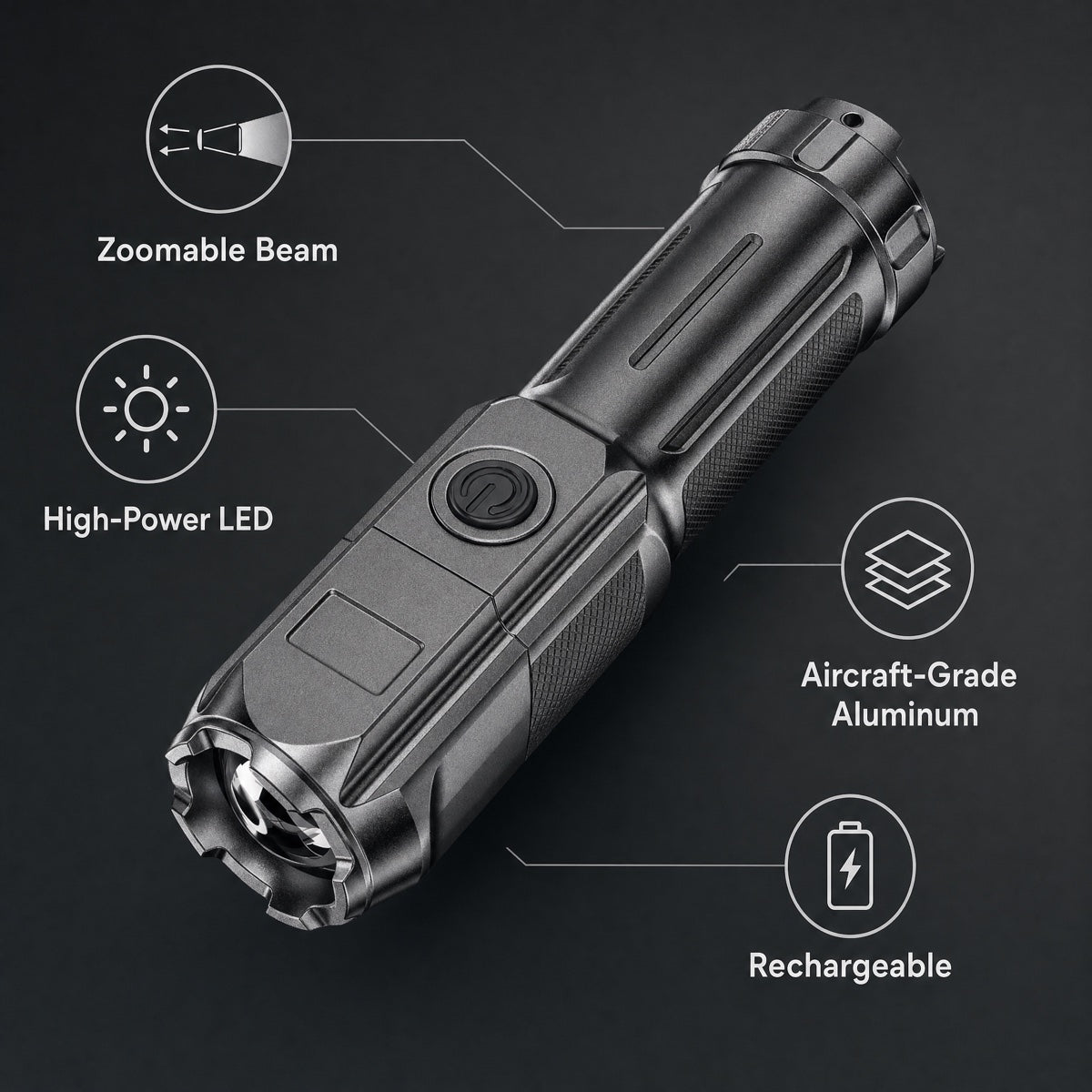 Tactical Rechargeable Flashlight
